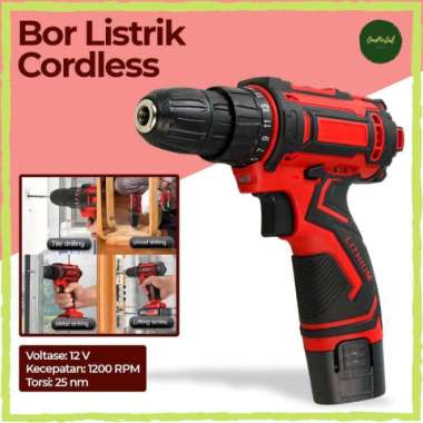 Bor Listrik Cordless Lithium Battery Electric Screwdriver 12V
