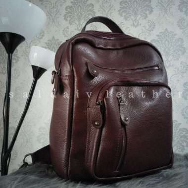 MIVASO [Size M JUMBO] Tas Ransel Kulit SDL102 Kuning