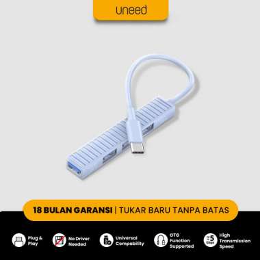 UNEED USB Hub Type C to 4 Port USB A 3.0 High Speed 5Gbps - UUH105C Blue