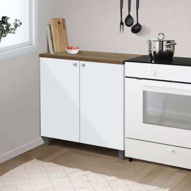 Kirana Kitchen Set Kayu Rak Dapur Putih Kabinet Dapur Modern Minimalis - Nebraska Classic Bawah 2 Pi