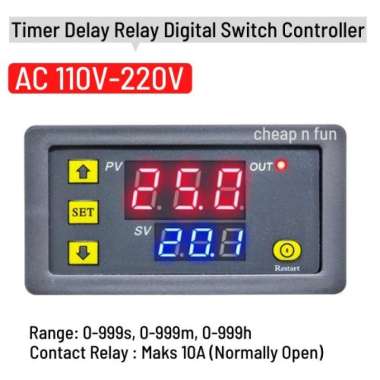 Timer Delay Relay Digital Display Mesin Tetas Telur AC 220V - 220v