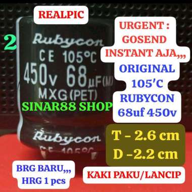 68uf 450volt 68mk 450v 68uf RUBYCON ORIGINAL ELCO ELKO ECO EKO KAPASITOR CAPASITOR IGBT MOSFET MOSPE