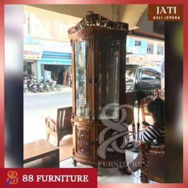 Lemari Hias Sudut Jati Jepara