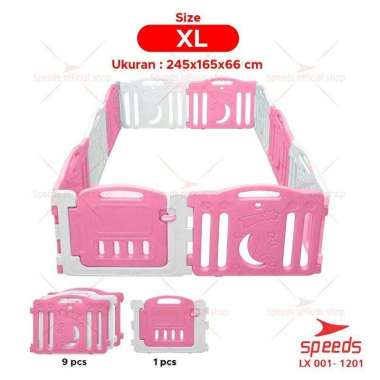 Siya ✨Free Bubblewrap Pagar Anak Bayi Speeds Lx 001-1201 Pagar Set Playground Pagar Mainan Anak Play