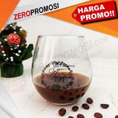Bubble Ball Gelas Minum Kaca Bulat Souvenir Custom