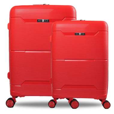 Koper Hardcase Kabin PP Polo Team SET size 20 dan 24 Inch - 9909 Chili Red