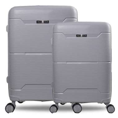 Koper Hardcase Kabin PP Polo Team SET size 20 dan 24 Inch - 9909 GreyStone
