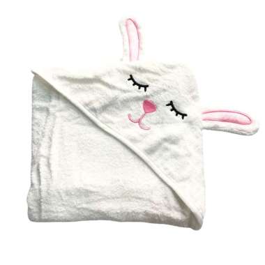 Freckles Hooded Towel Rabbit - White - Handuk mandi anak dengan topi