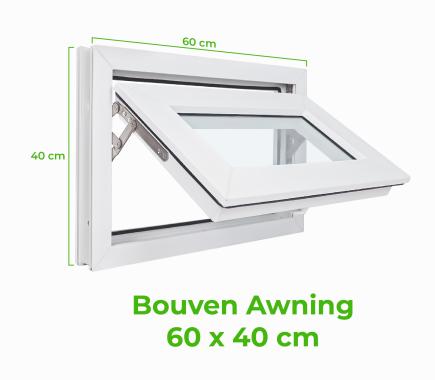 Jendela Bouven Casement Kusen Jungkit UPVC Premium Warna Putih