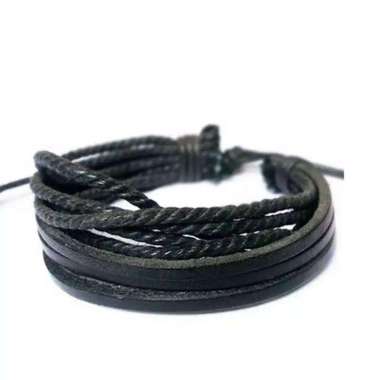 Gelang Kulit Gaul American Style Cokelat