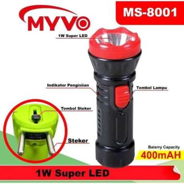 Senter tangan mini LED MS 8001 Myvo ORIGINAL