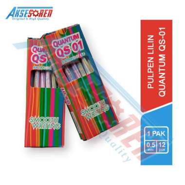 Aksesoren Pulpen Lilin Quantum Extrafine [QS-01/12 Pcs] / Bolpoin 0.5 Mm / Pena Ballpoint Murah 1 Pa