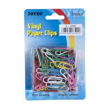PAPER CLIP JOYKO C-3100 PENJEPIT KERTAS KLIP PASTEL COLOUR VINYL BINDER MURAH ORIGINAL ATK GROSIR 26