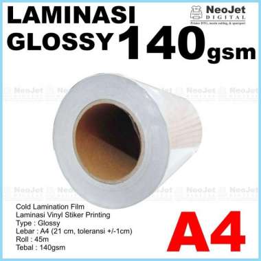 Laminasi Dingin Matte Doff Mate Laminating Buram Dop A4 140 gsm 45 m GLOSSY 45 METER