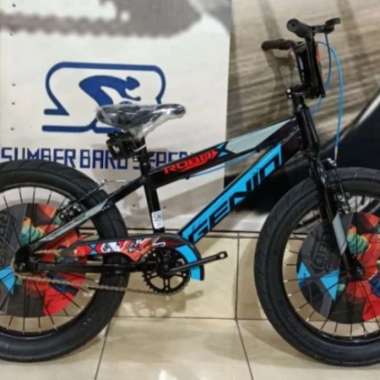 Sepeda bmx anak 20 inc ban jumbo genio new rem v break bisa usia 7 tahun ke atas BIRU