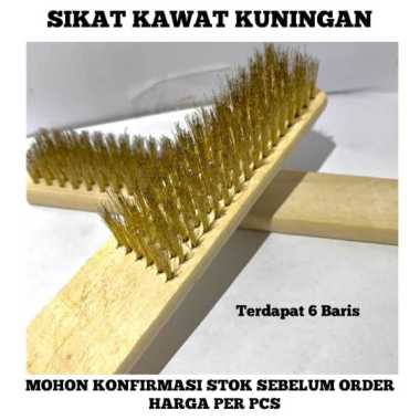Sikat kawat kuningan 6 Baris, sikat eagle / sikat baja / sikat besi.