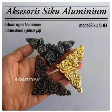 Sudut siku ALUMINIUM model AL 04 ukir antik box seserahan dan hantaran Hitam tembaga