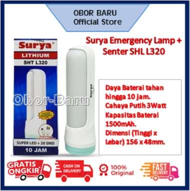 Senter SURYA SHT L320 / Lampu Emergency / Emergency Lamp / Senter LED