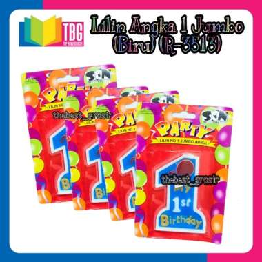 1 PCS LILIN ANGKA JUMBO NO 1 SON / LILIN ULTAH / LILIN BESAR / HIASAN KUE ULANG TAHUN BIRU R-3513