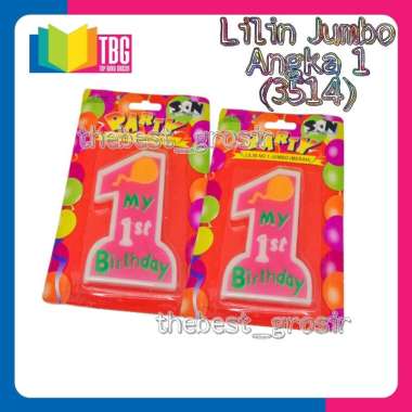 1 PCS LILIN ANGKA JUMBO NO 1 SON / LILIN ULTAH / LILIN BESAR / HIASAN KUE ULANG TAHUN PINK R-3514