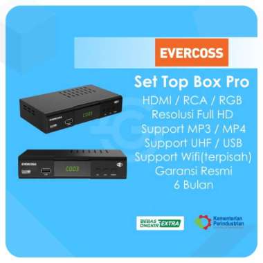 ZS Evercoss STB Set Top Box Pro TV Digital Receiver FHD Garansi Resmi - STB Only Promo Evercoss