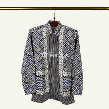 Batik Huza Kemeja Pria Atasan Batik ERNANDO Lengan Panjang-BATIK HUZA 1 S