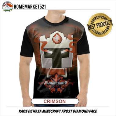 Kaos Pria Mine craft Frost Diamond Face Kaos Pria Dewasa Big Size  CRIMSON S