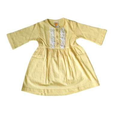 PLEU Dress Jaquard Renda Dress Anak Perempuan 12 bulan Kuning