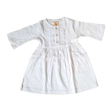 PLEU Dress Jaquard Renda Dress Anak Perempuan 12 bulan Putih