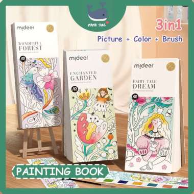 Mama Sing Mideer Watercolor Painting Book Buku Mewarnai Cat Air Anak