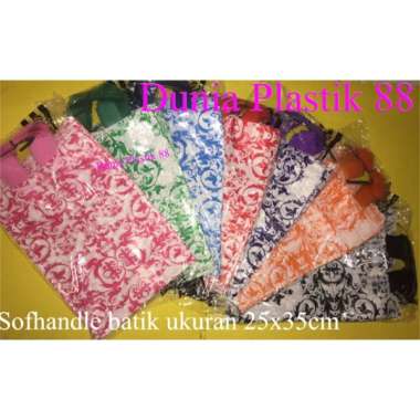 Isi 50lembar SOFTHANDLE BATIK 25x35cm kantong plastik tenteng belanja baju tas shopping bag motif