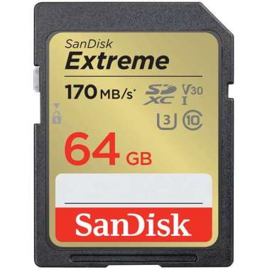 Sandisk Extreme SDXC 64GB UHS I 170MB/s Sandisk SDHC 64 GB RESMI Multivariasi Multicolor