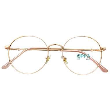 Oppa Glasses OP21 RG Korea Frame Bulat Minus Kacamata Unisex - Rose Gold -