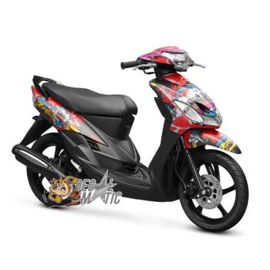 Stiker Full body Decal Motor Yamaha Mio Sporty / Smile Doraemon Zombie Mio Smile Merah