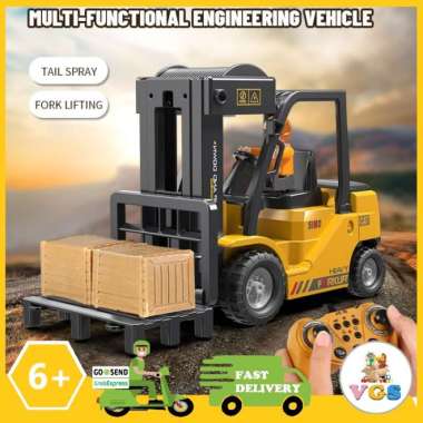 Mainan Remote Control RC Forklift Crane 2in1
