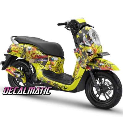 Stiker Full Body + Dashboard Honda Scoopy 2012-20023 Marsupilami 2012-2016 Kuning