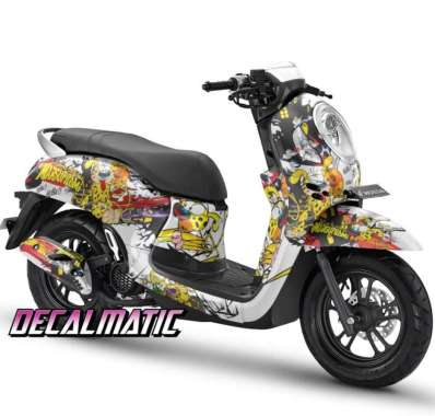 Stiker Full Body + Dashboard Honda Scoopy 2012-20023 Marsupilami 2012-2016 Putih