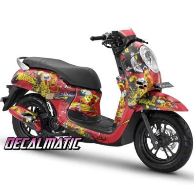 Stiker Full Body + Dashboard Honda Scoopy 2012-20023 Marsupilami 2012-2016 Merah