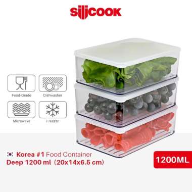 Silicook Food Container Flat Deep 1200ml