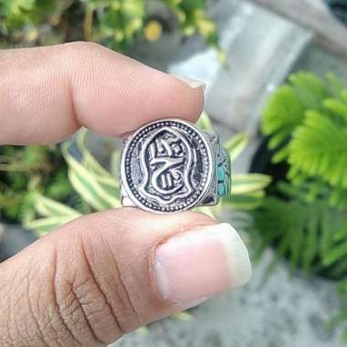 Cincin Muslim / Islami Terompah Darkah Stempel Ahlul Madinah Ukir