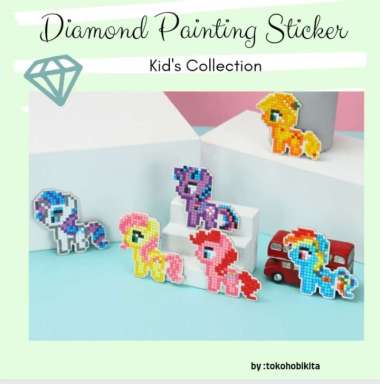diy diamond painting kids sticker anak activity montesori - unicorn