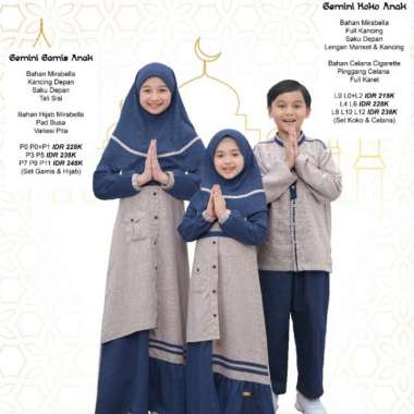 Sarimbit Nibras Gemini Cream - Koko Dan Gamis Anak Nibras Terbaru 2021 Varian Based Information Semu