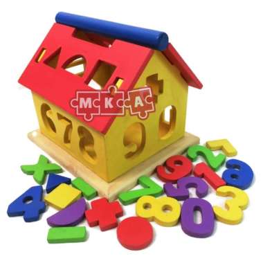 mainan kayu edukasi rumah angka mainan anak mainan bayi