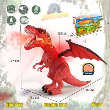 promo bro1181 trex tyrannosaurus hewan baterai mainan anak zootopia