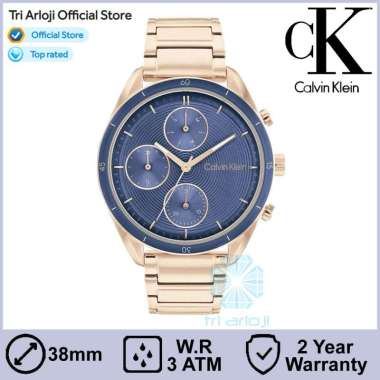 CALVIN KLEIN 25200172 Multifunction Jam Tangan Wanita Analog Rose Gold Stainless Steel