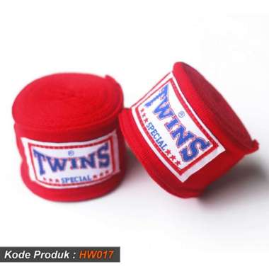 HANDWRAP MUAYTHAI MERAH TWINS, BANDASI BOXING, BANDIT TINJU PROMO Merah