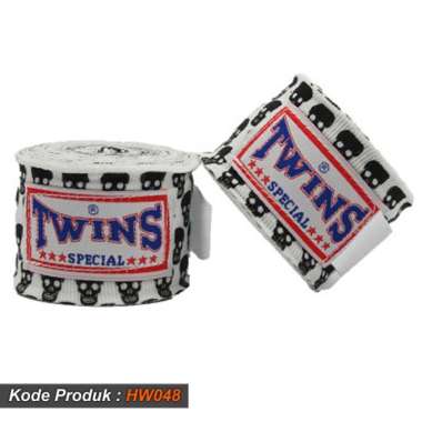 HANDWRAP MUAYTHAI MERAH TWINS, BANDASI BOXING, BANDIT TINJU PROMO Skull