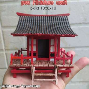 Miniatur rumah saung jepang untuk hiasan/ aquascape/paludarium Multicolor
