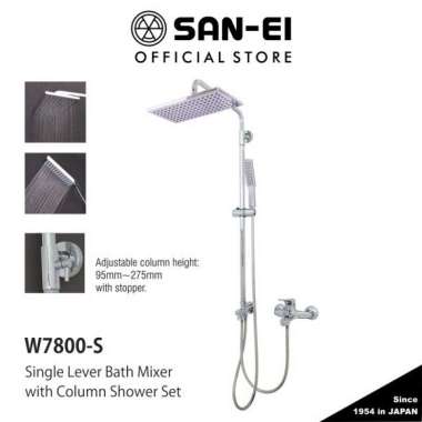 SAN-EI W7800-S Bath Mixer with Column Shower Set | Shower Dinding Set Panas/Dingin Ukuran