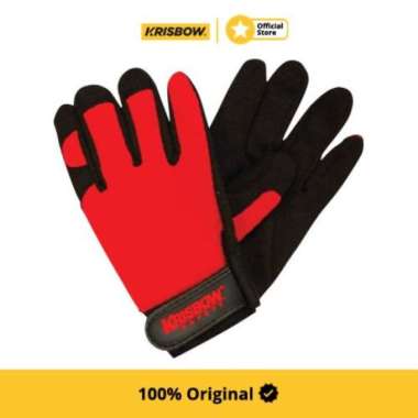 Krisbow Work Glove Sarung Tangan Pengaman Kerja L - Merah
